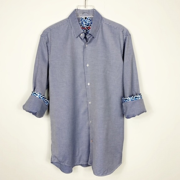Visconti Black Blue/White Button Down Shirt - Picture 3 of 7